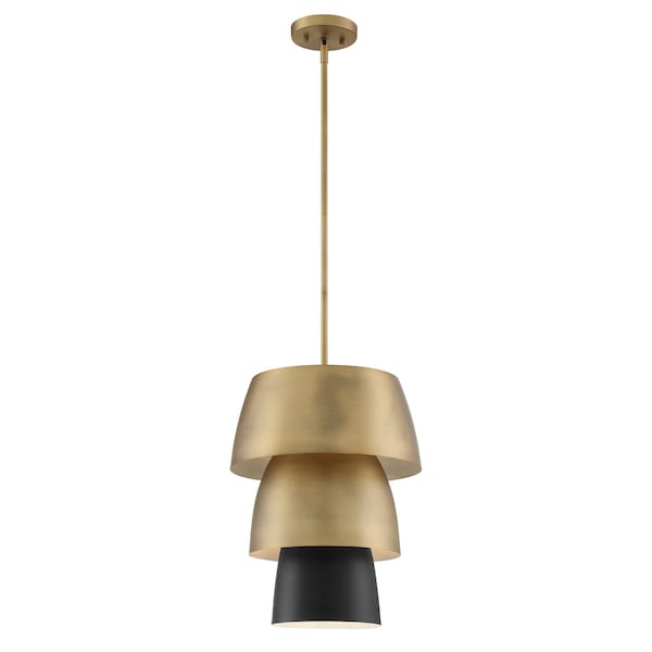 Designers Fountain Moonshadow 60 Watt 1 Light Old Satin Brass Pendant with Mixed Metal Shade D213M-14P-OSB - main